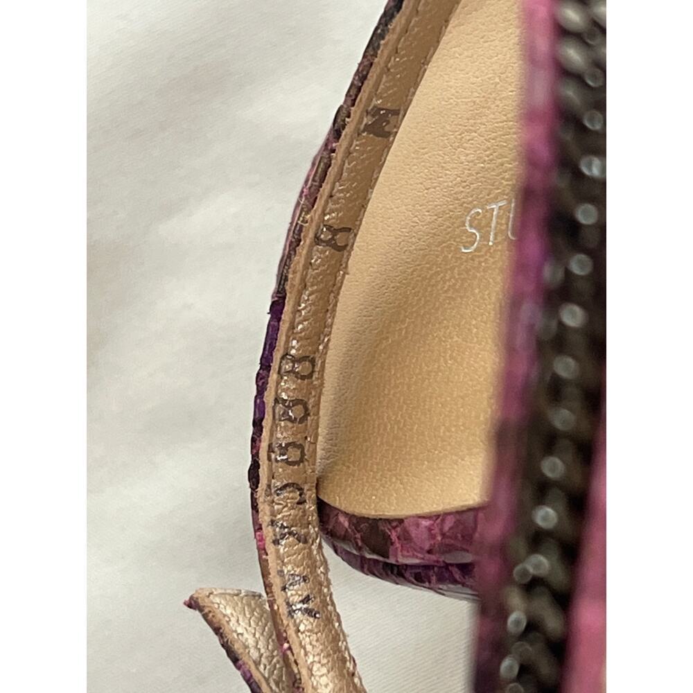 Stuart Weitzman Strappy Purple Python Sandals - image 6